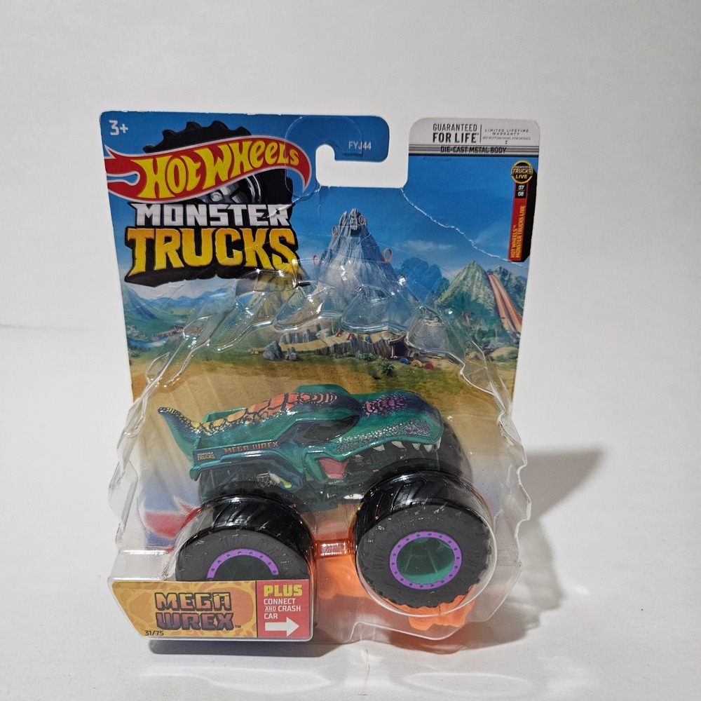 Hot Wheels Monster Trucks Mega Wrex 1:64 Scale Die-Cast Green Creature FYJ44